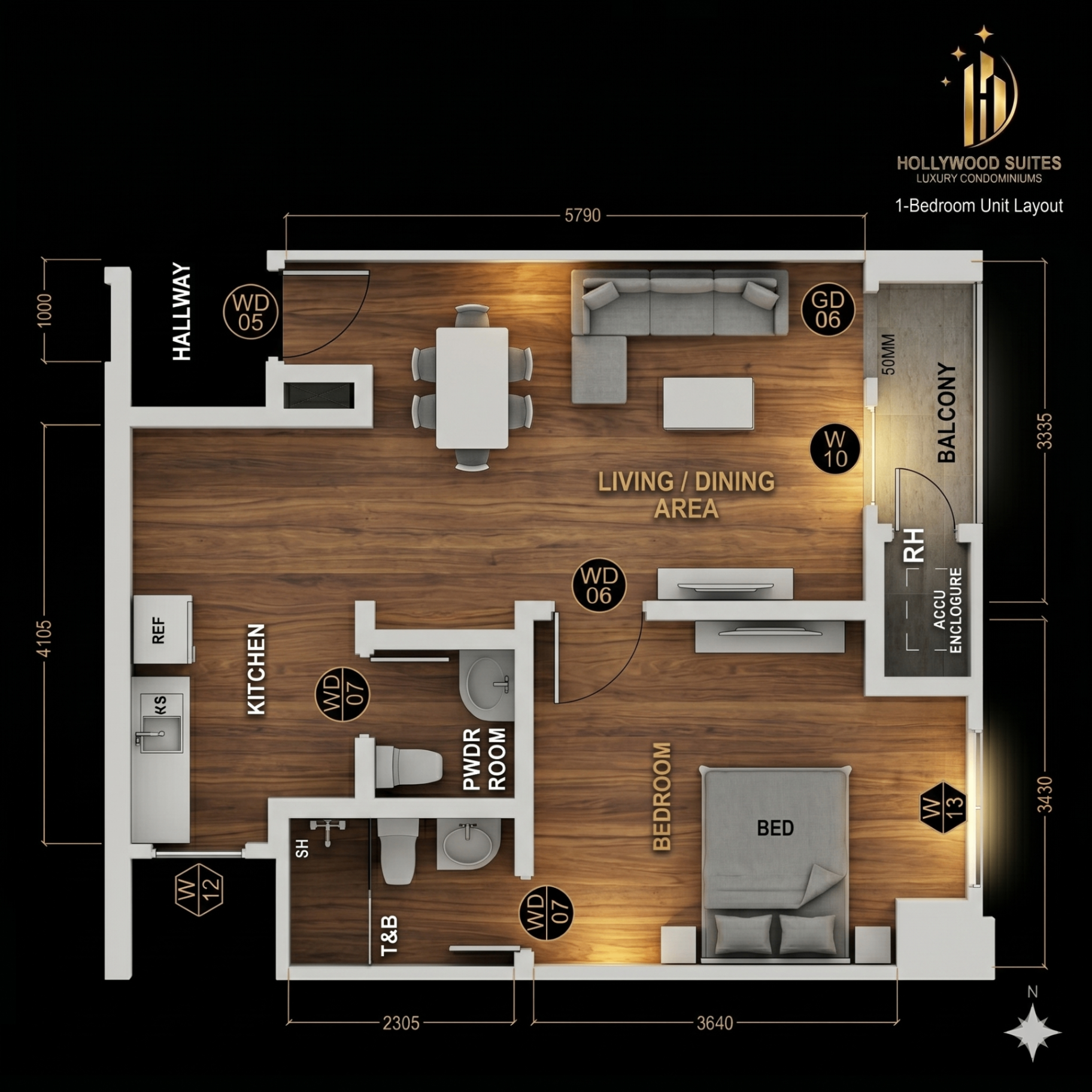 One Bedroom Suite — 60 sqm